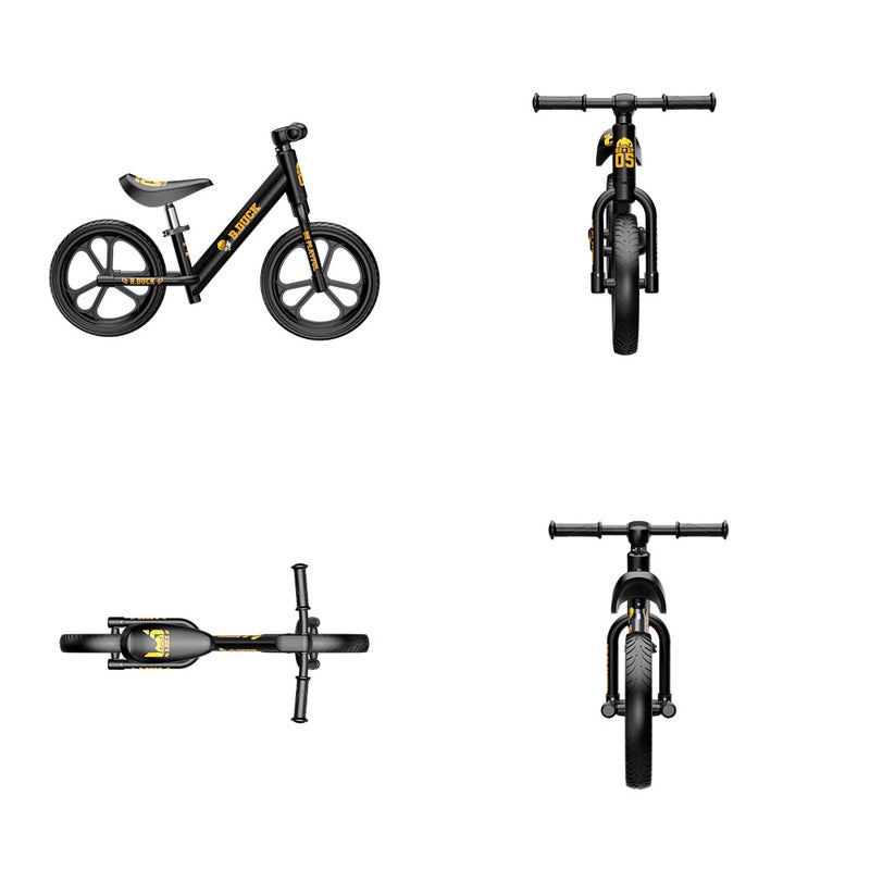 B.Duck - Kids Balance Bike, Adjustable seat & handlebar, Anti-slip Handle & Wheels, Indoor/Outdoor Ride, Black, 2-5 Y - Image 5